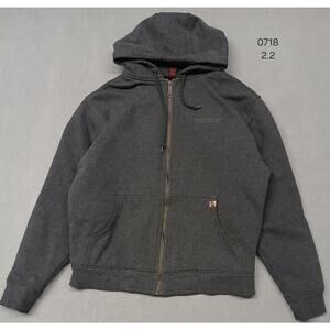 Dri Duck (Large) Gray Men's Heavy Hoodie Full Zip Coat